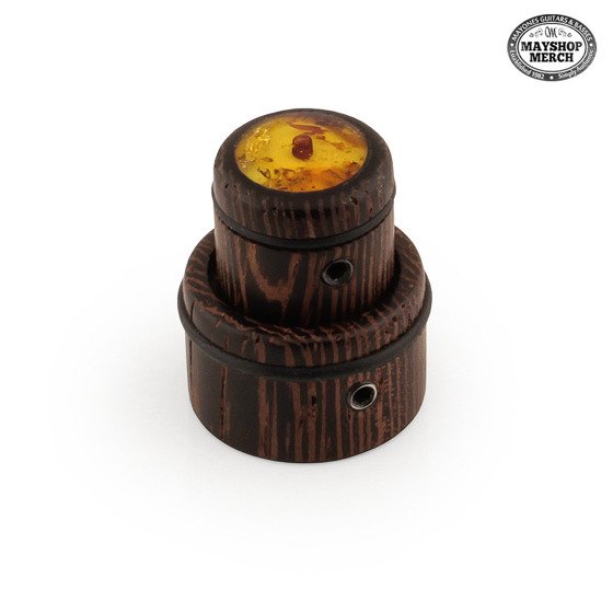 Wooden, stacked knob - Amber